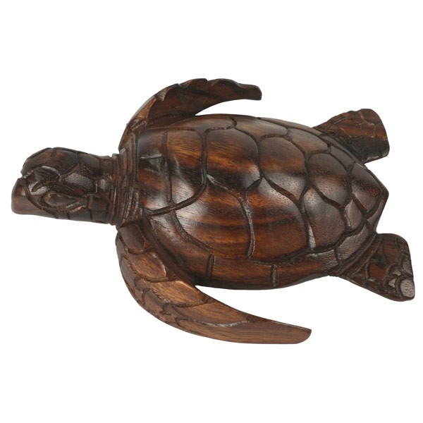 Wooden Turtle 20Cm - Click Image to Close